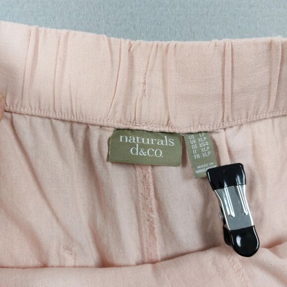 Denim & Co Naturals Pants Womens Sz LP Crop Linen Blend Wide Leg Petites Beach - Picture 9 of 12